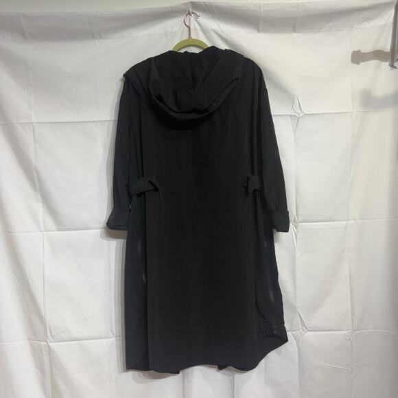 Zara Basic Dept Black Long Hooded Windbreaker Jacket Sz S - Picture 8 of 12